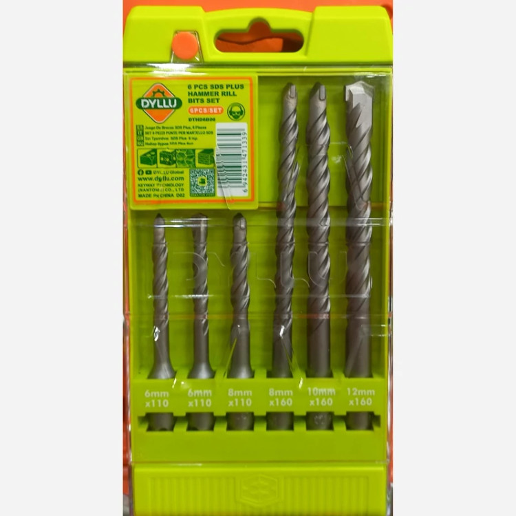 ست 6 عددی مته الماسه 4 شیار دایلو مدل DTHD6B06